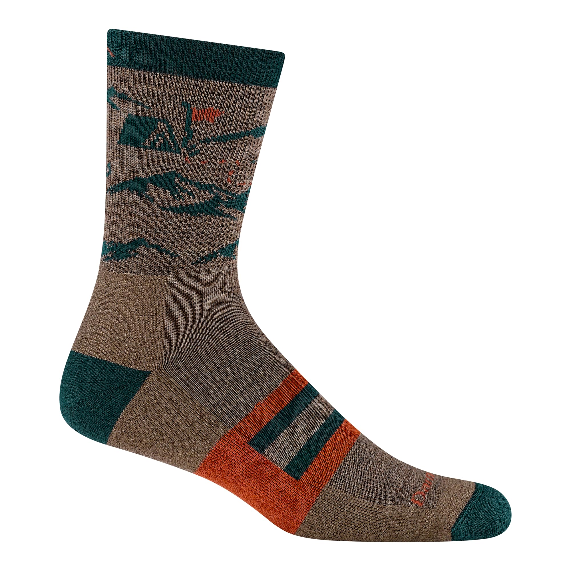 Darn Tough Vermont Hike Hut Micro Crew socks, front view, durable comfort for long hikes.