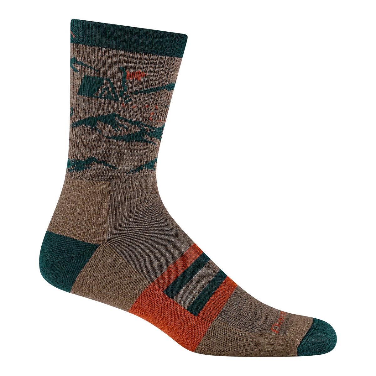 Darn Tough Vermont Hike Hut Micro Crew socks, front view, durable comfort for long hikes.