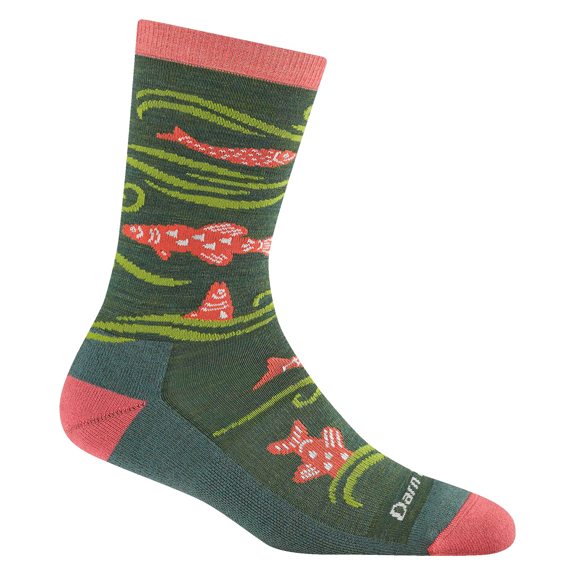 Darn Tough Homer Crew lightweight socks in kelp with heel-cuff design for daily comfort.