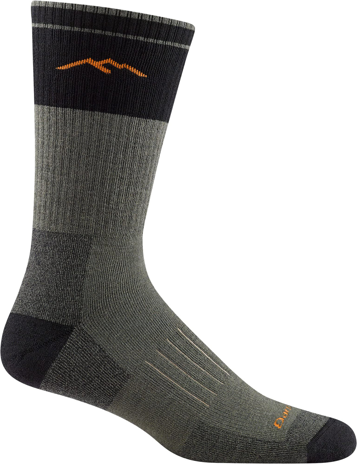 Darn Tough Vermont 2101 front view sock shows full-cushion warmth for hunting