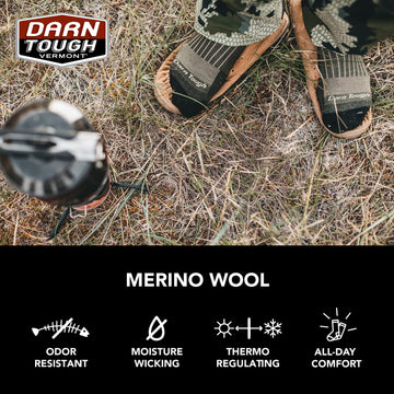 Darn Tough Vermont 2101 logo-inside close-up shows USA-made craftsmanship