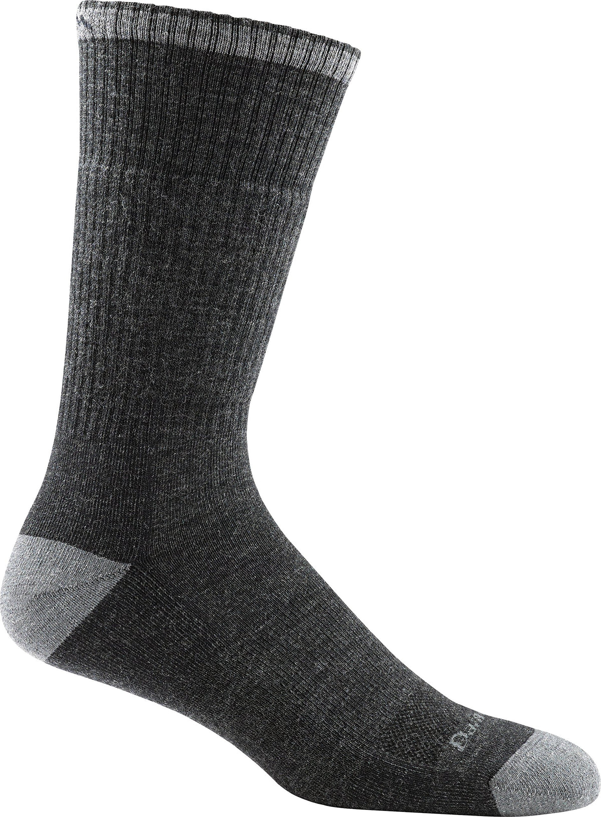 Darn Tough Vermont John Henry boot sock cushion grey-gravel mid-calf on foot for all-day comfort