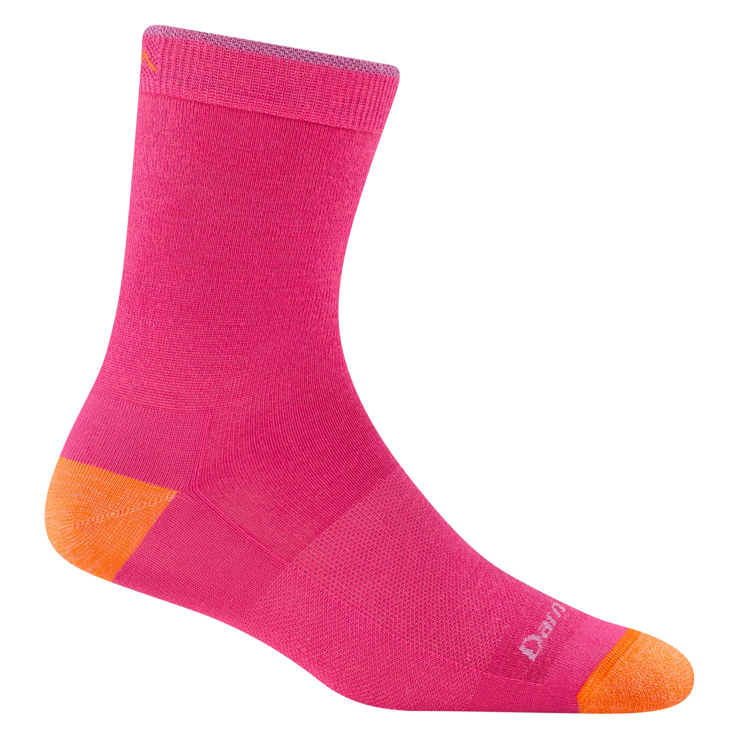 Darn Tough Vermont kids' hiking socks neon pink, breathable merino wool for summer hikes