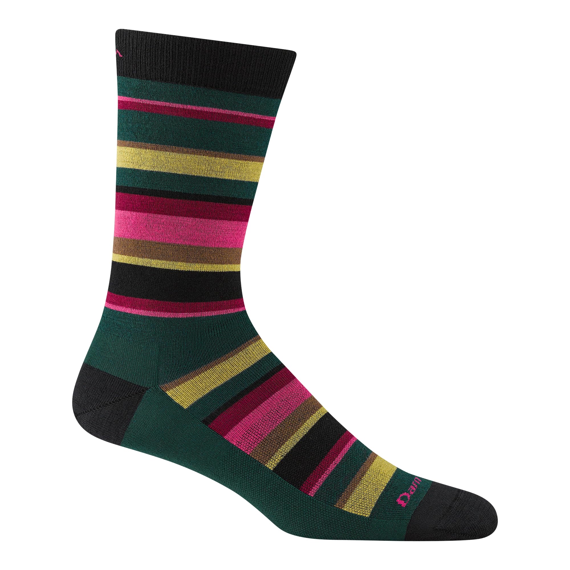 Darn Tough Vermont men's Druid Crew Lightweight pine sock close-up highlighting all-day comfort.