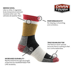 Darn Tough Vermont Heady Stripe Micro Crew sock seam-free design for smooth, irritation-free wear