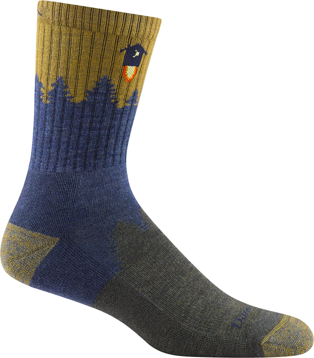 Darn Tough Vermont men's number 2 micro crew cushion sock blue denim for all-day comfort.