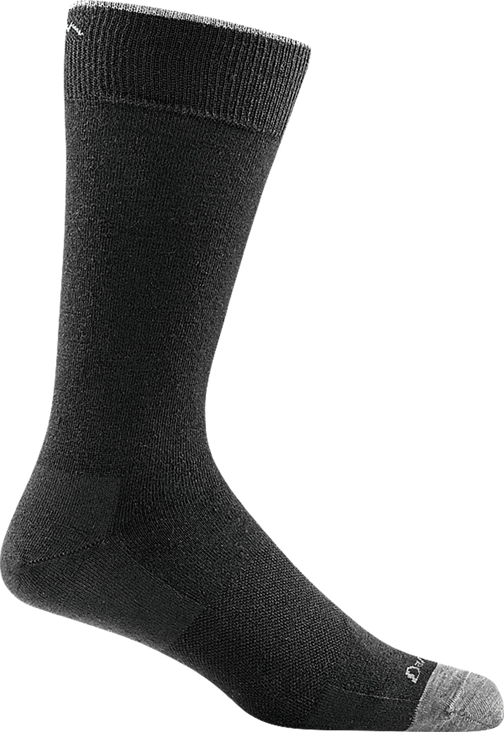Darn Tough Vermont Men's Solid Crew Lightweight Sock 6032 in black with durable, breathable knit.