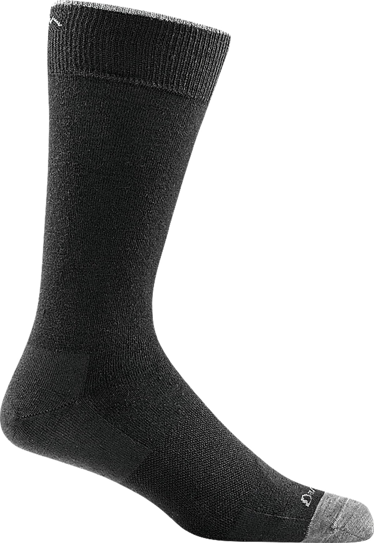Darn Tough Vermont Men's Solid Crew Lightweight Sock 6032 in black with durable, breathable knit.