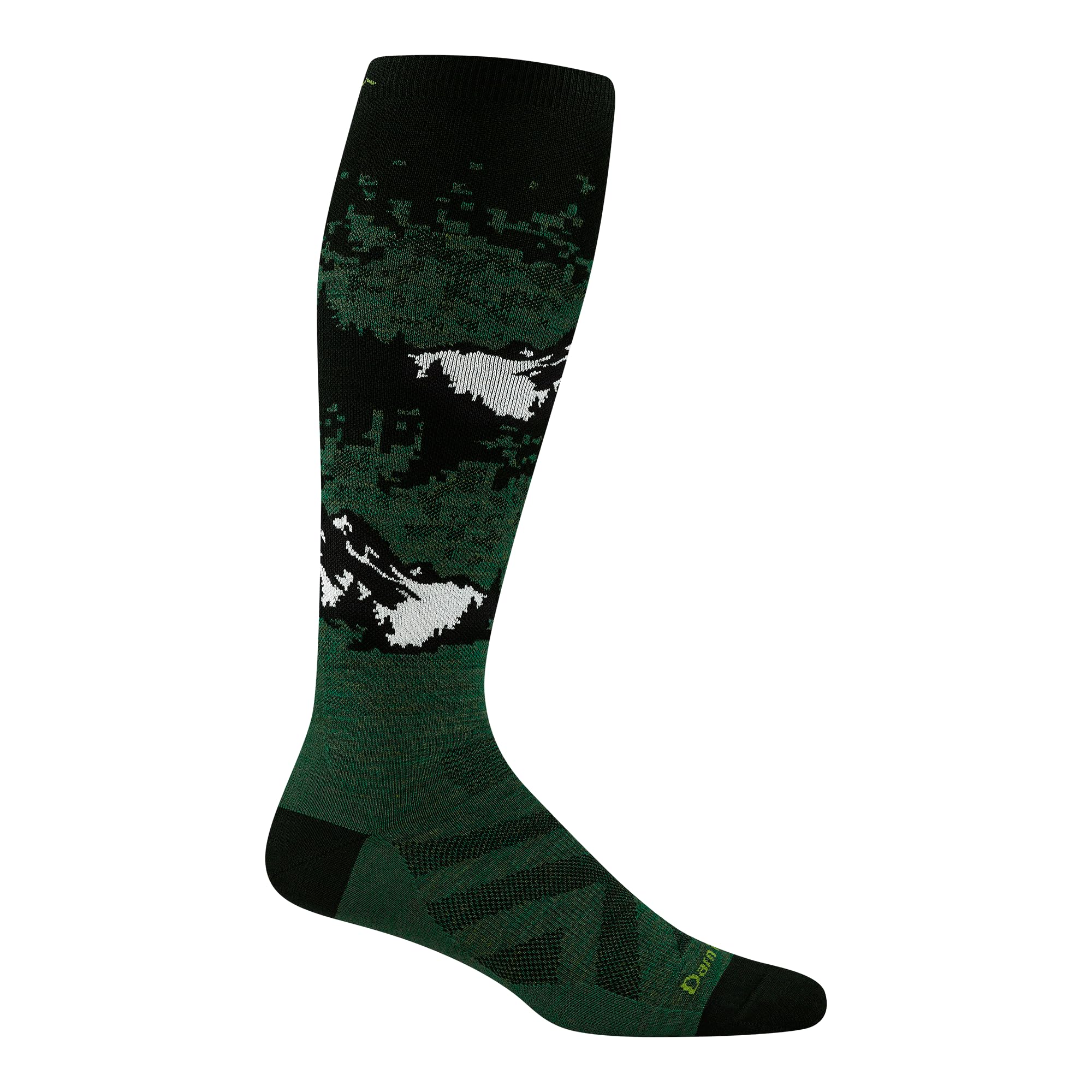 Darn Tough Vermont men's Vermont Cold Smoke OTC lightweight sock moss for all-day breathability.