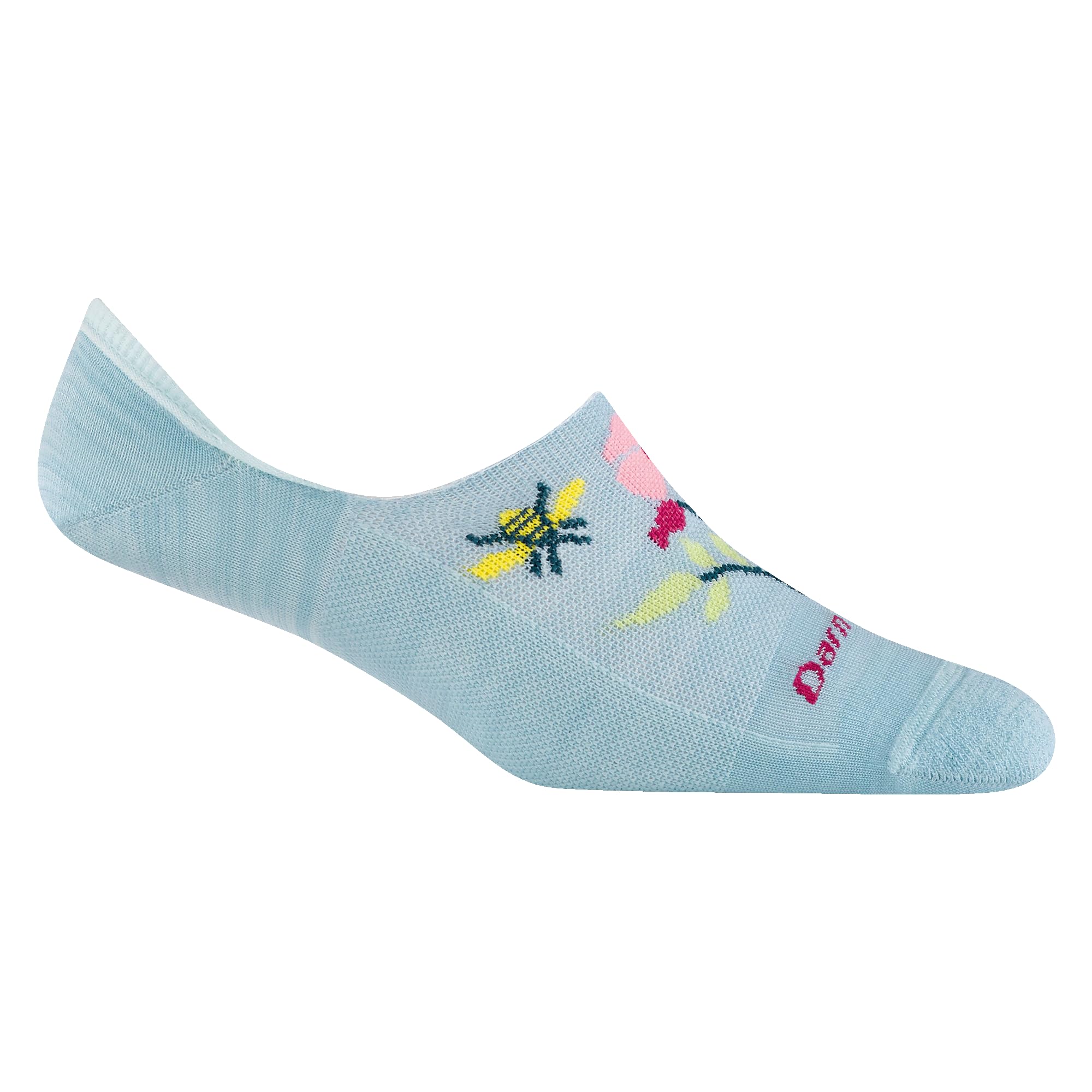 Darn Tough Vermont no show socks for women, Glacier, front view, discreet fit