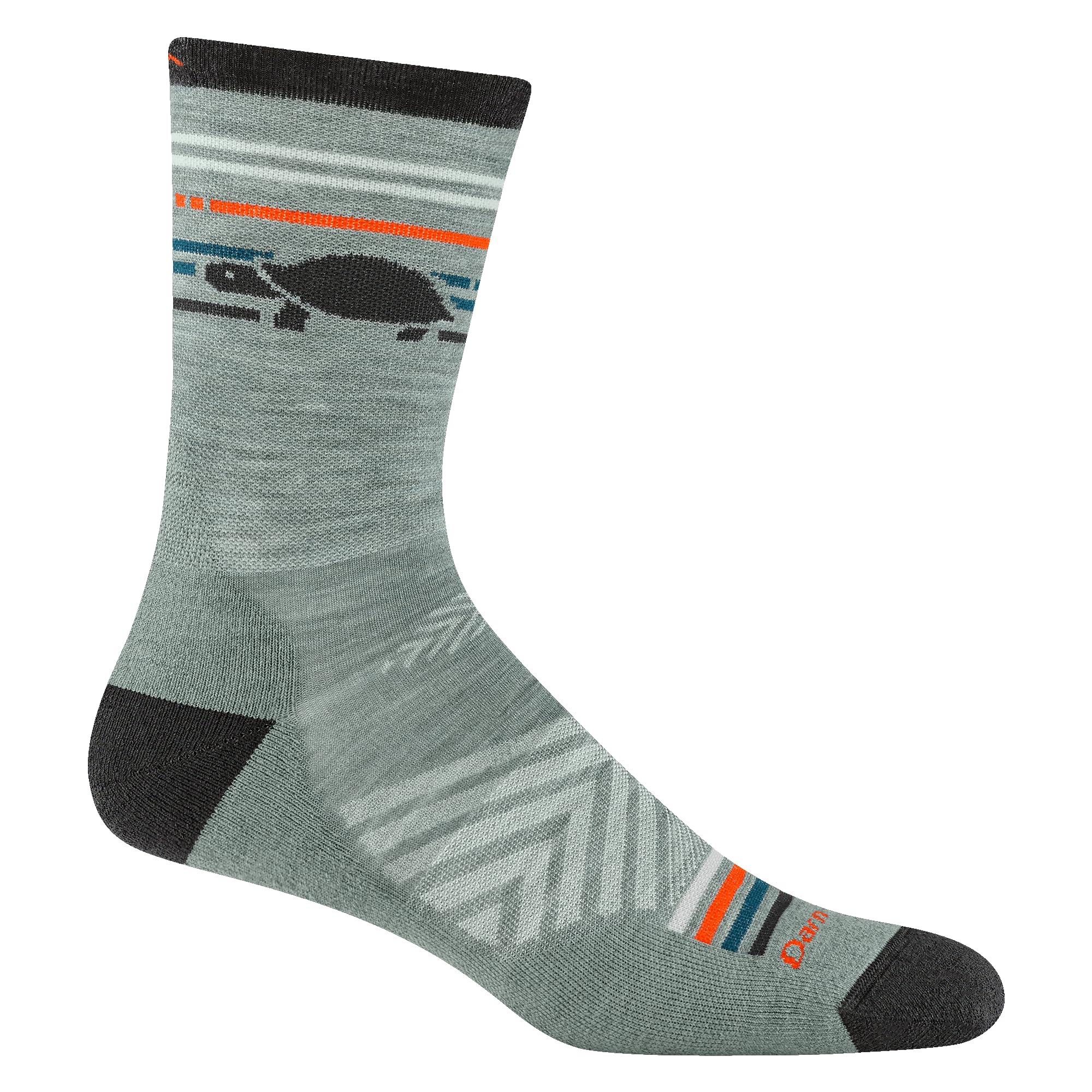 Darn Tough Vermont Pacer micro crew sock in seafoam with ultra-light cushion for all-day comfort.