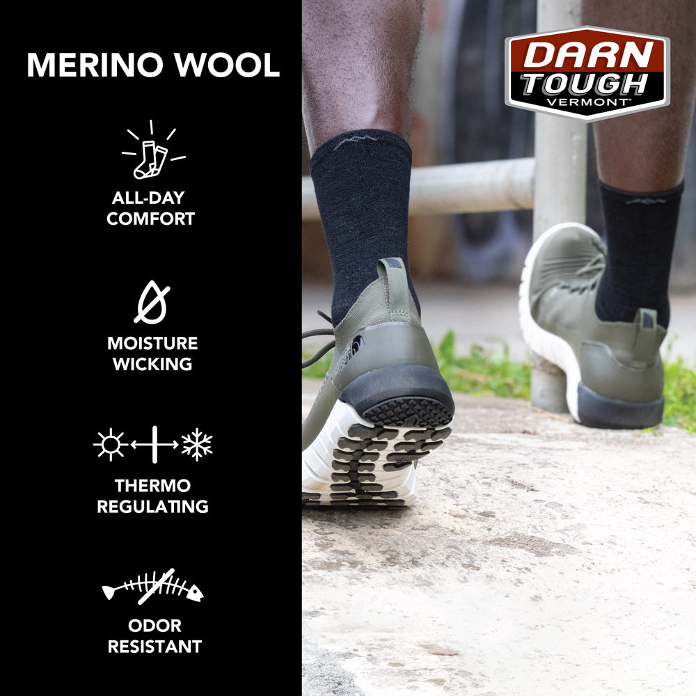 Darn Tough Vermont Prism Micro Crew heel detail highlighting durability.