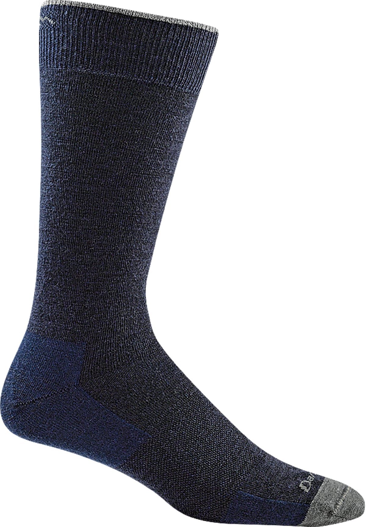 Darn Tough Vermont Solid Crew lightweight navy front view for all-day comfort and performance.