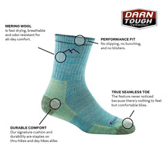 Darn Tough Vermont Style 1903 women's hiker sock merino-wool closeup shows breathable performance