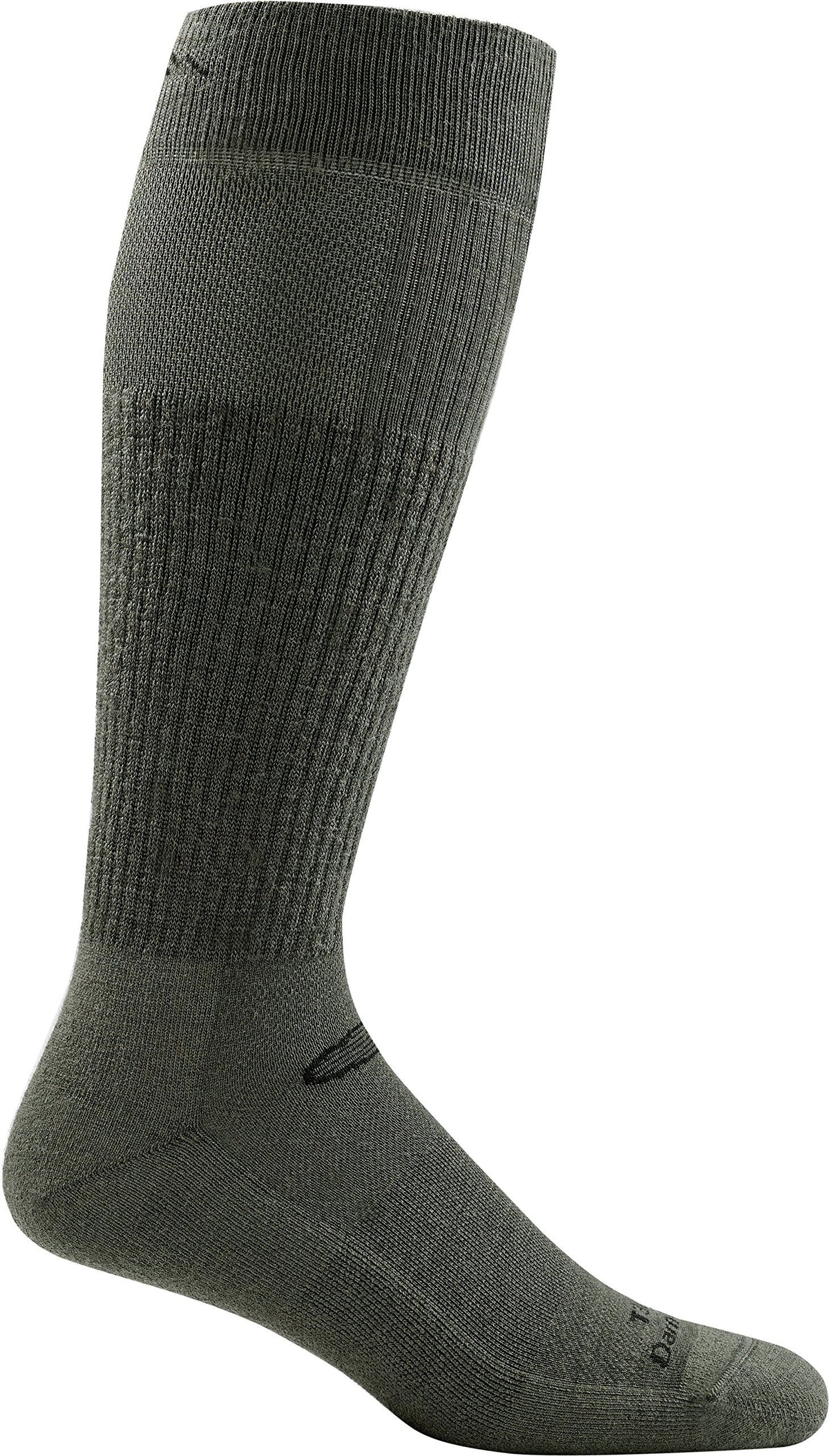 Darn Tough Vermont T3005 mid-calf sock green close-up cushion for all-day comfort.