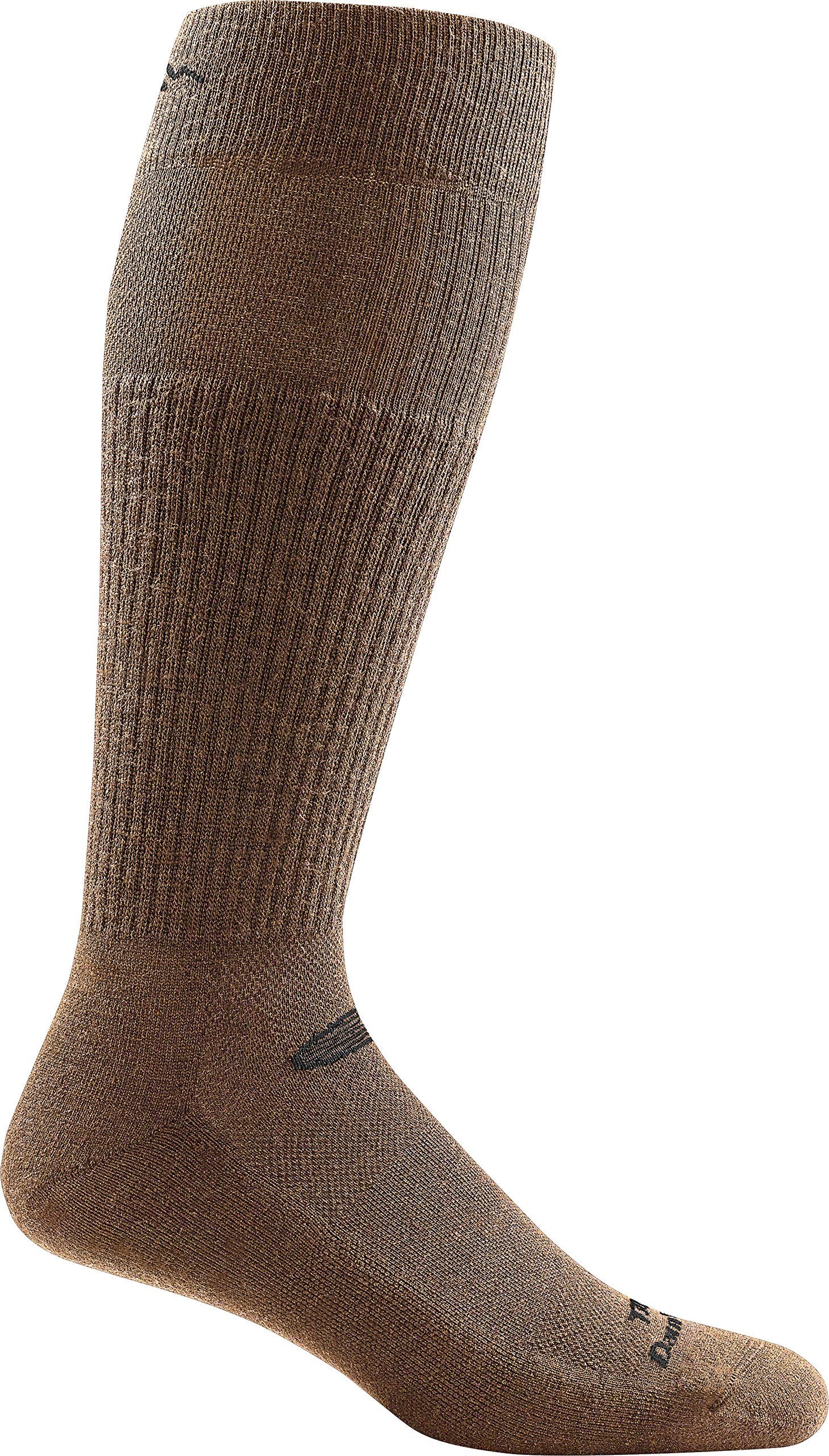 Darn Tough Vermont T3005 mid-calf tactical socks in coyote brown for all-day comfort and durability.