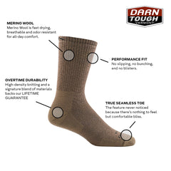 Darn Tough Vermont T4033 sock demonstrates arch support for all-day stability.