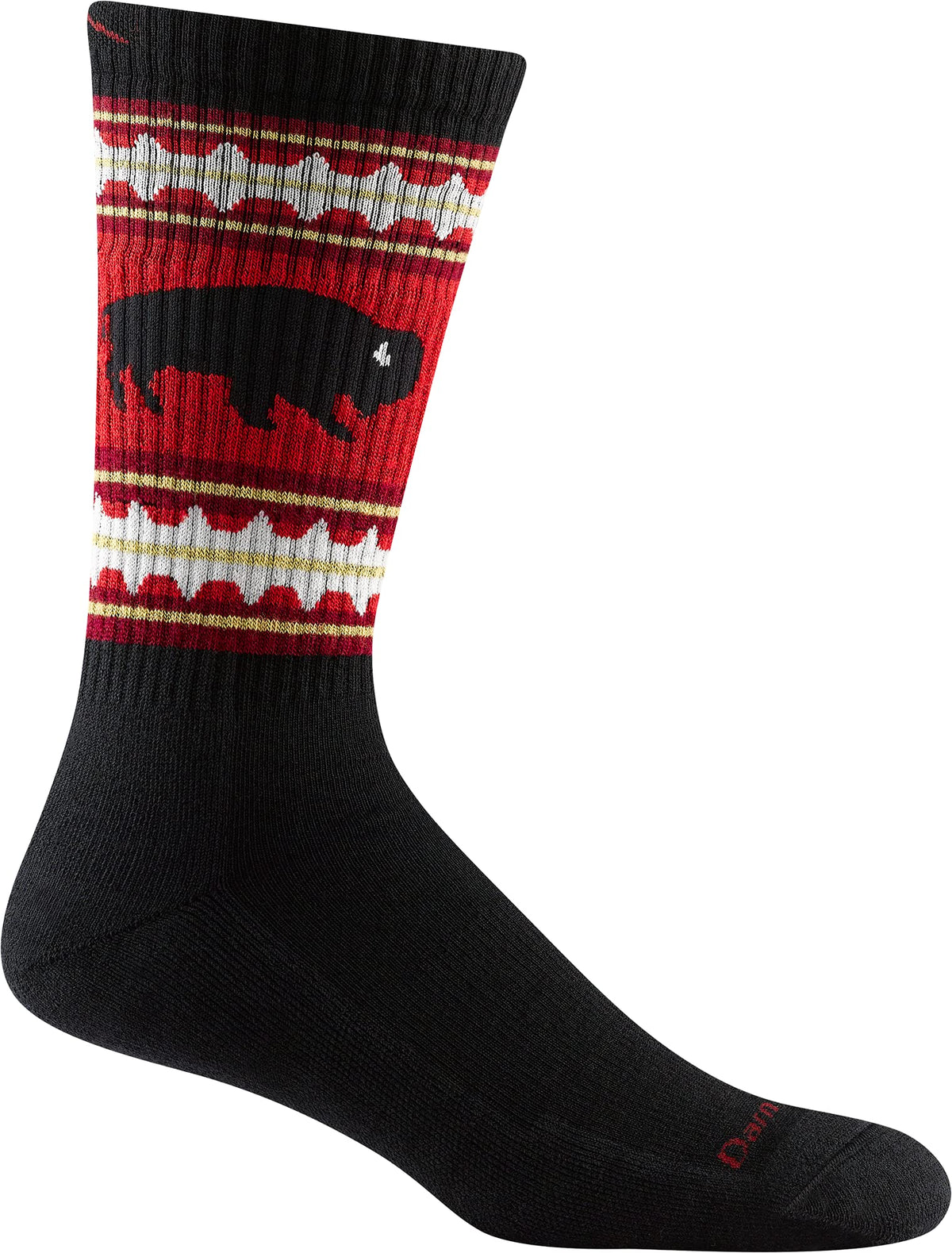 Darn Tough Vermont VanGrizzle sock top view demonstrates secure midweight comfort for hikes.