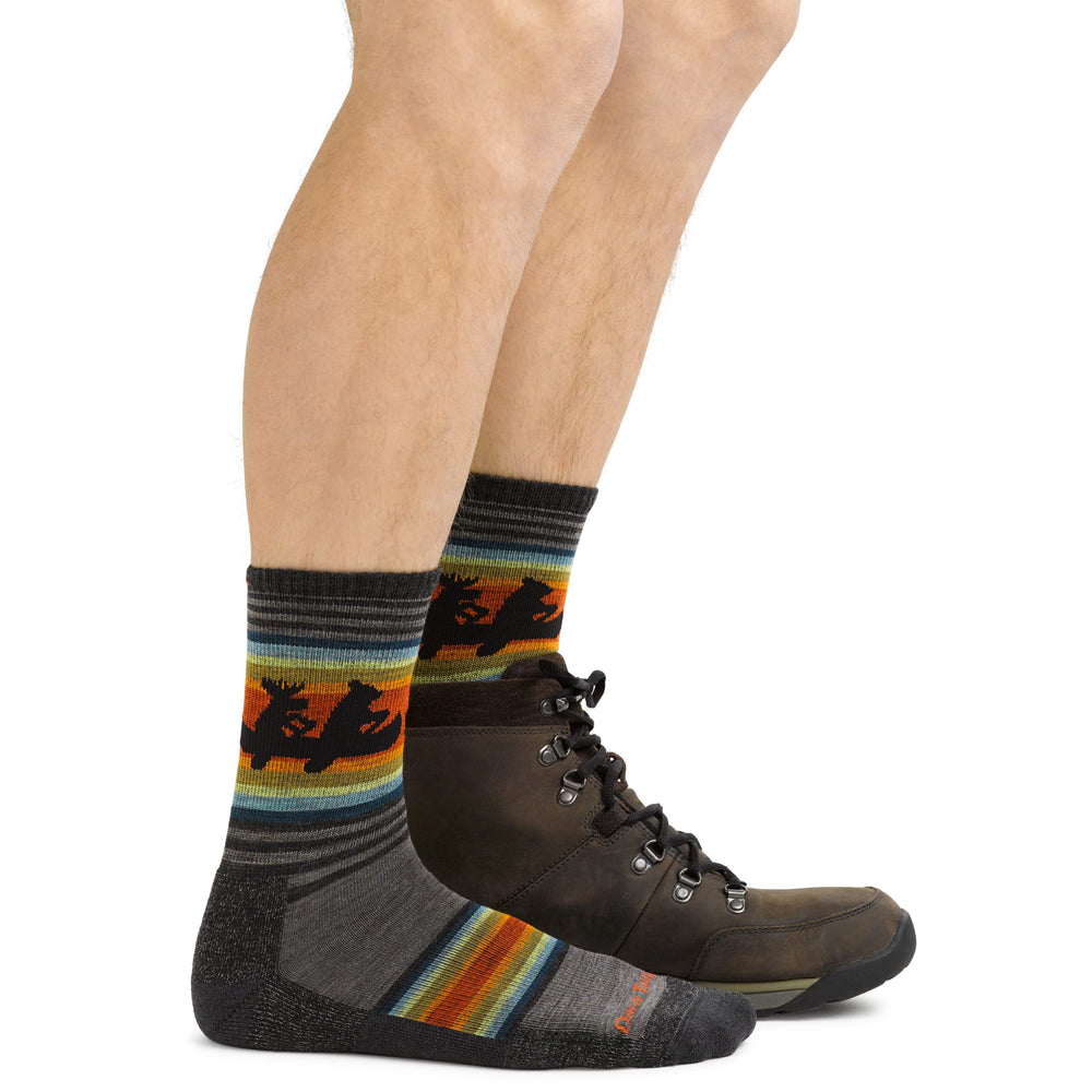 Darn Tough Vermont Willoughby sock taupe bottom view emphasizes durability.