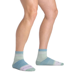 Darn Tough Vermont Home Base Shorty Meadow lifetime guarantee badge highlights durable performance and long-lasting comfort.