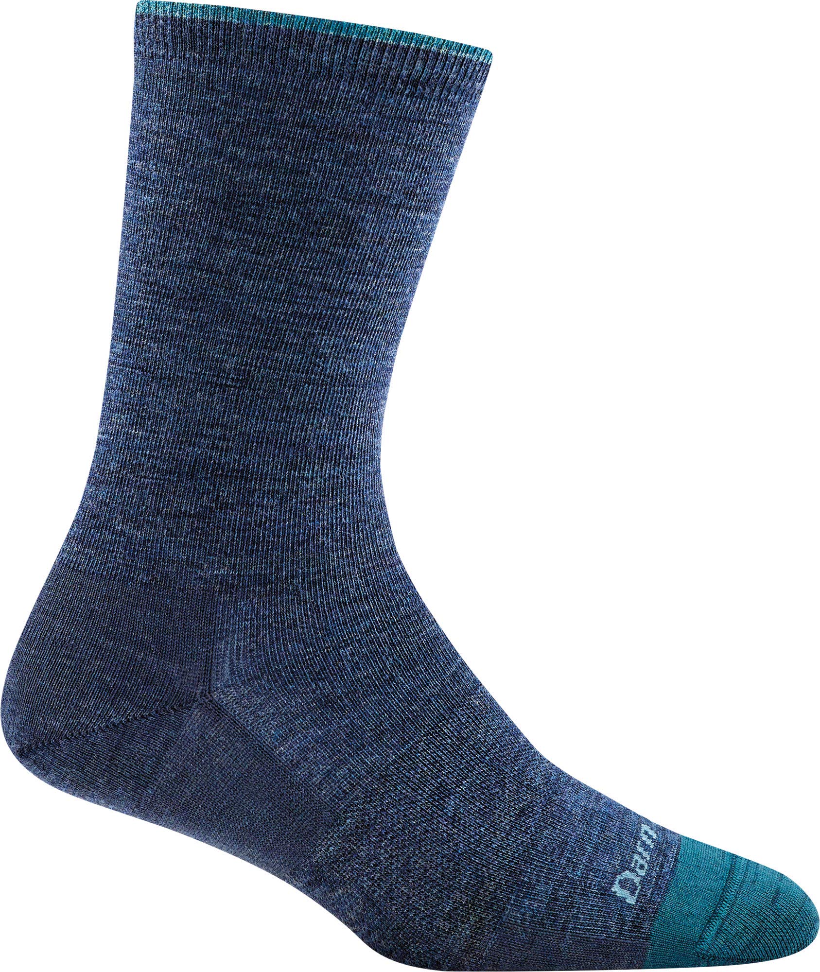 Darn Tough Vermont Women's Solid Basic Crew Lightweight Sock in Blue/Denim, durable daily wear.