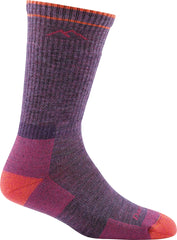 Darn Tough Cushion Boot Socks Women Plum Heather front view showcases mid-calf warmth