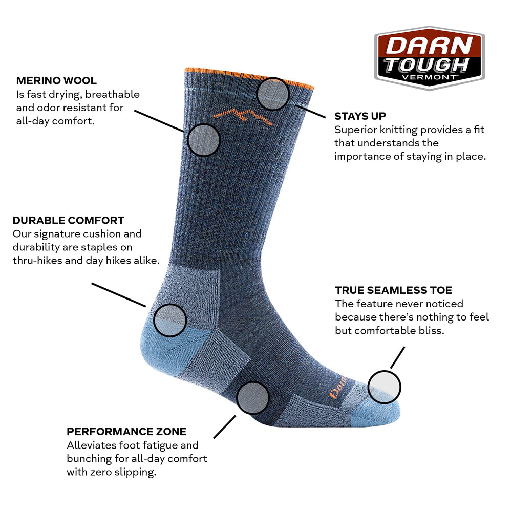 Darn Tough Cushion Boot Socks Women Plum Heather knit detail reflects premium construction