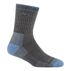 Darn Tough Women's Hiker Coolmax midweight gray socks, front view, all-day comfort for hikers.