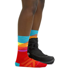 Darn Tough Lillehammer Nordic Sock red heel detail highlighting durability