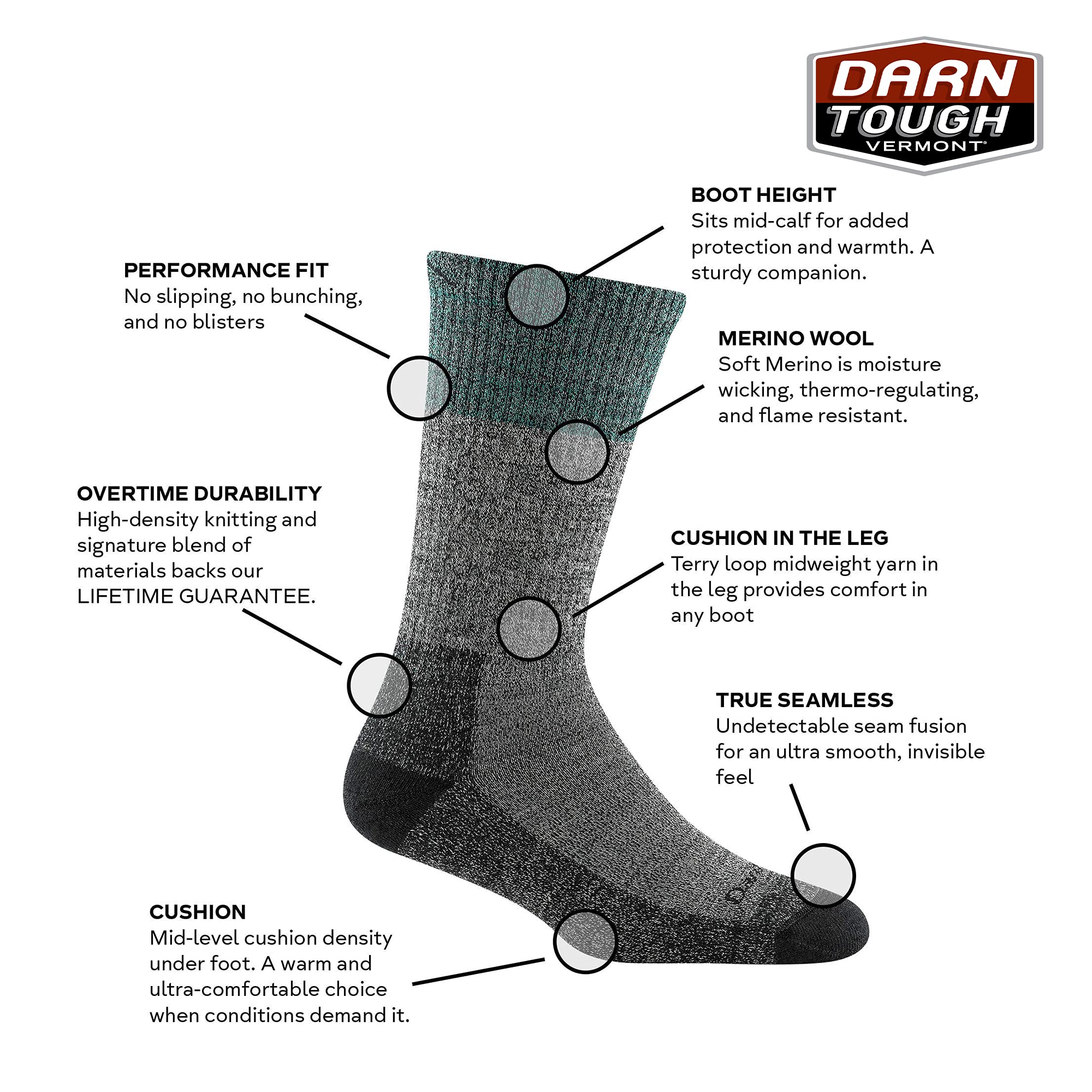 Darn Tough Women's Scout Plum on-foot view shows cushioned underfoot