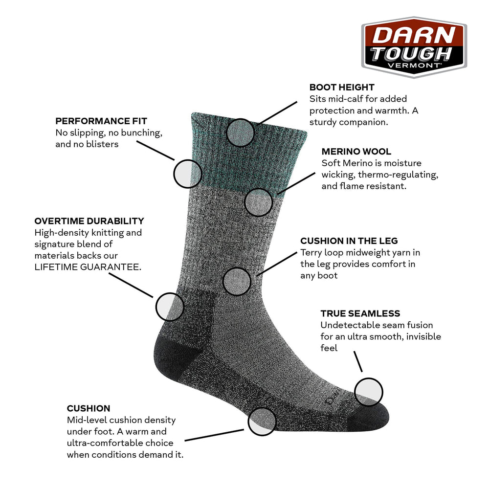Darn Tough Women's Scout Plum on-foot view shows cushioned underfoot
