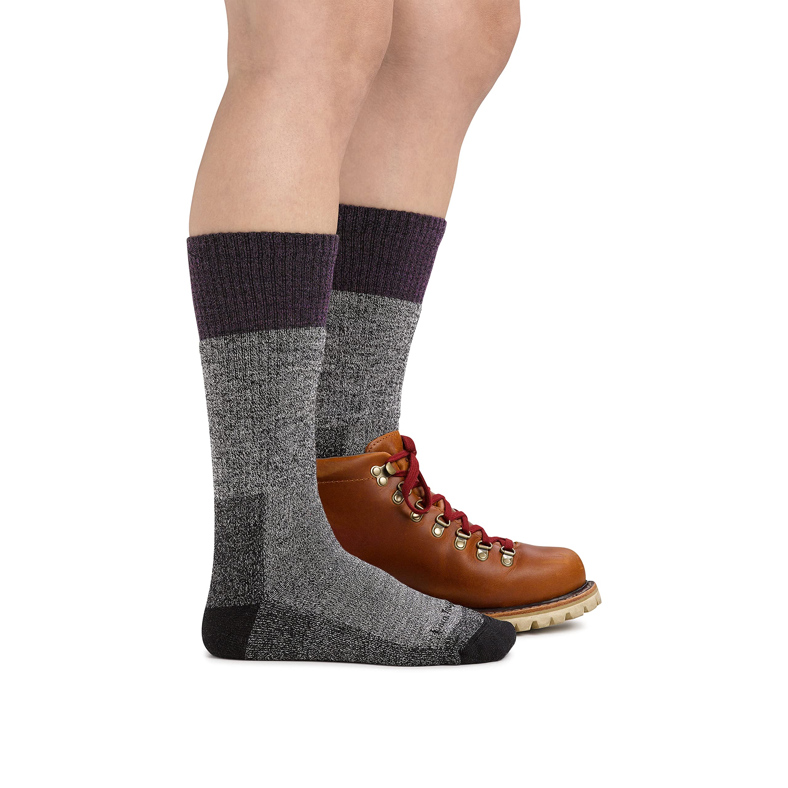 Darn Tough Women's Scout Plum seamless construction for smooth underfoot feel