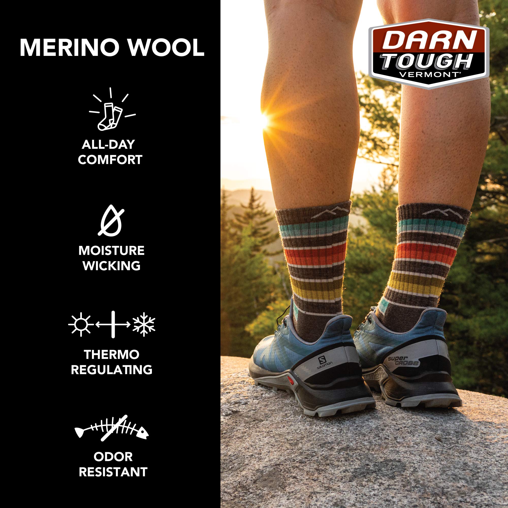 Darn Tough Women's Scout Plum USA-made label signals premium craftsmanship