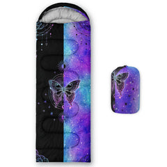 Datura Home kids sleeping bag butterfly front view for warm outdoor adventures