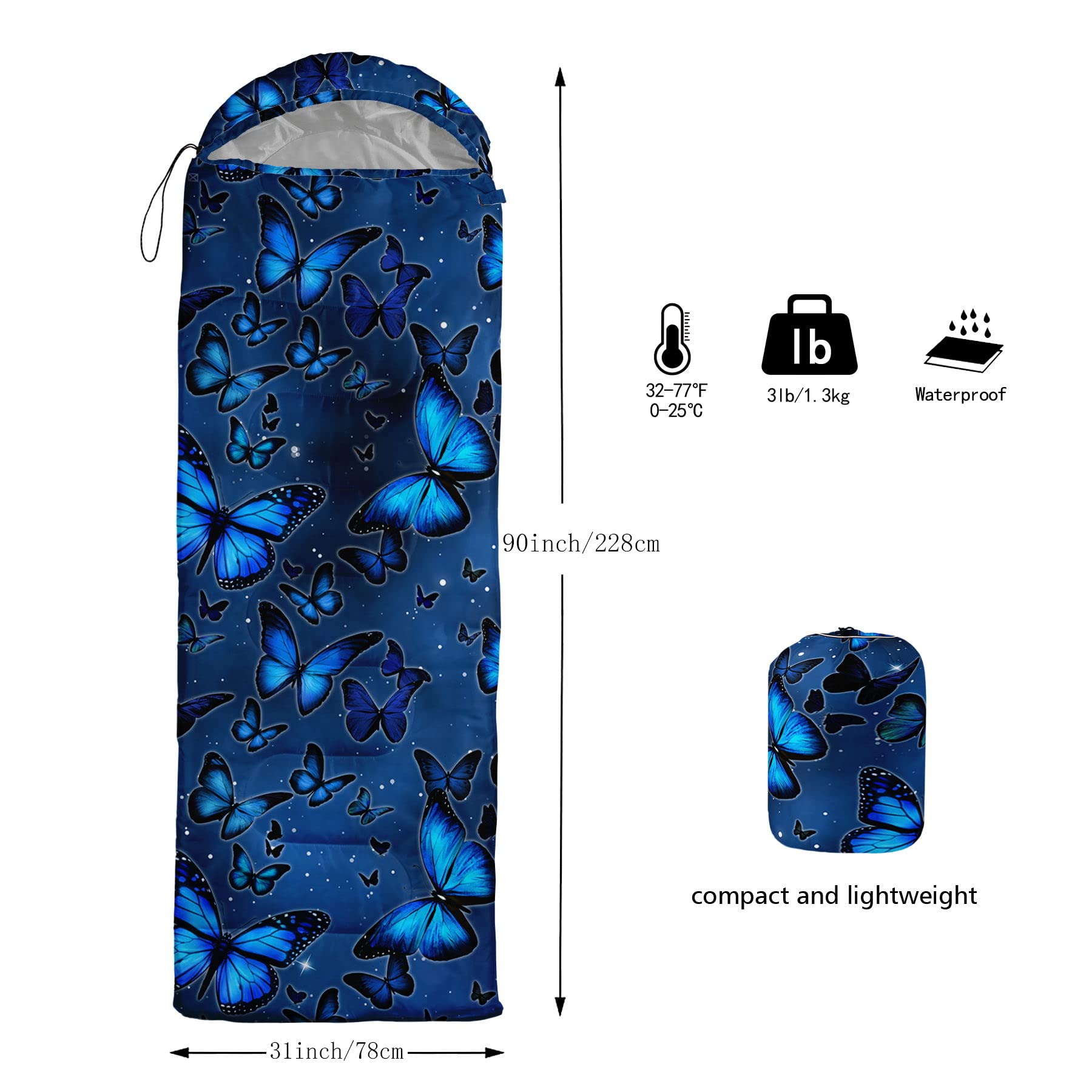 Datura Home sleeping bag with compression sack for easy portability