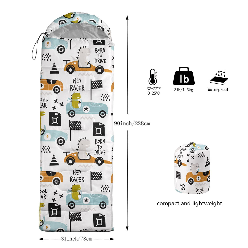 Datura Home sleeping bag compression sack demonstrates easy storage and portability.