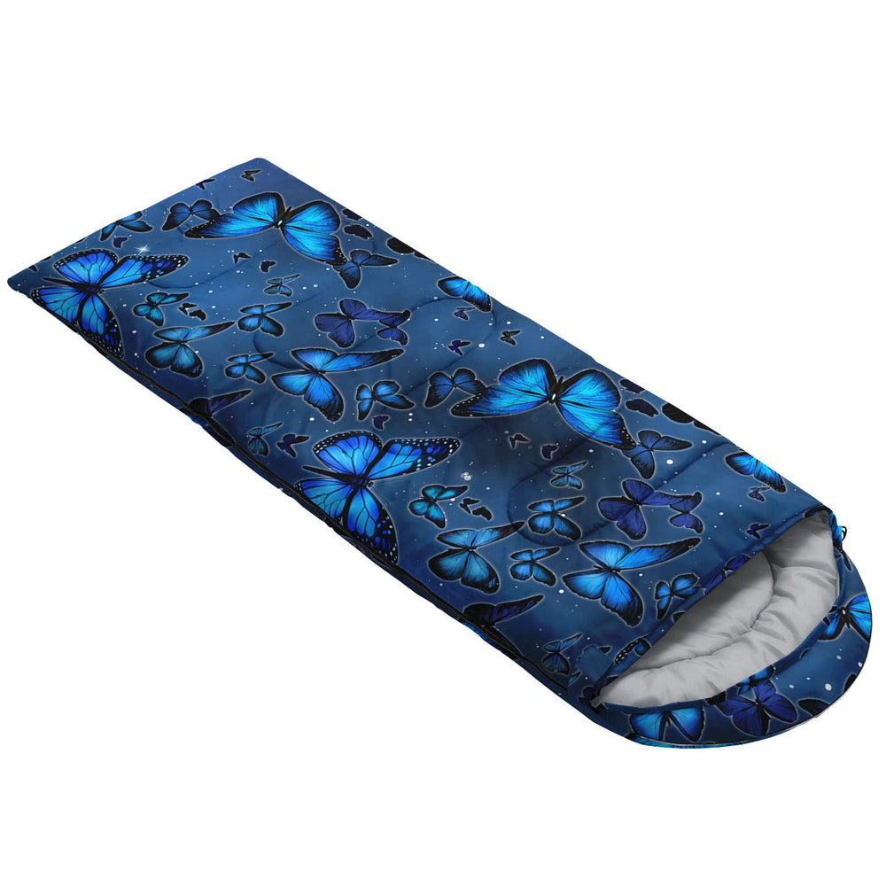 Datura Home kids sleeping bag showing half-circle hood for warmth
