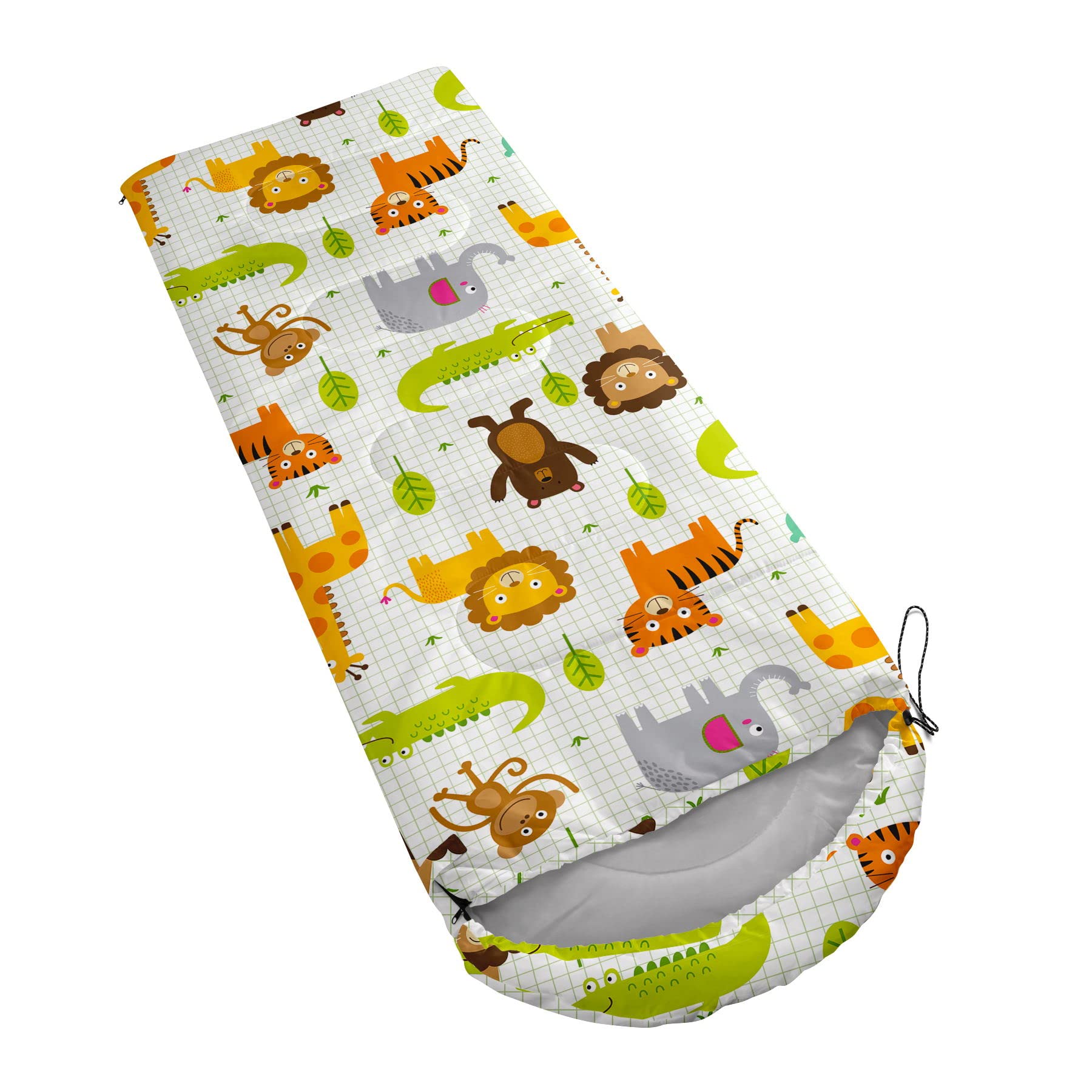 Datura Home Kids Sleeping Bag hood drawstring keeping warmth secure on chilly nights.