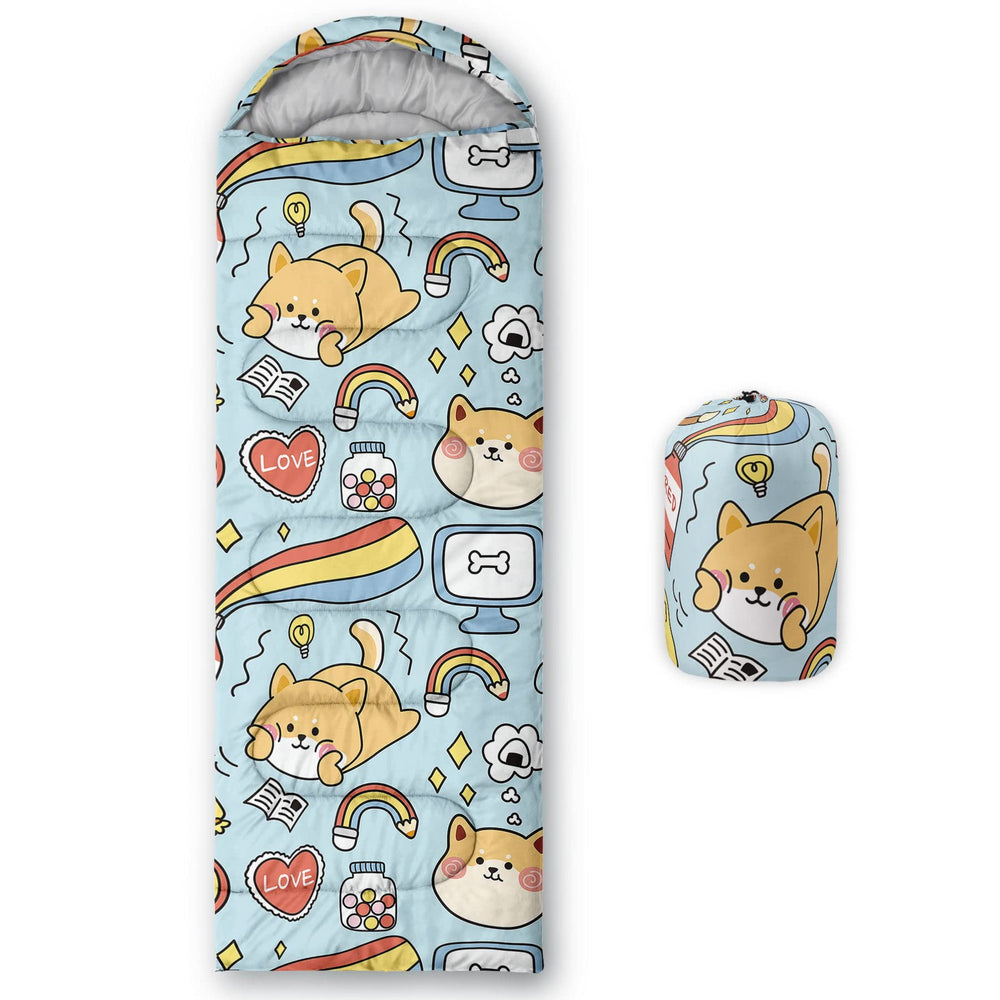 Datura Home kids sleeping bag with hooded front view for cozy warmth on camping