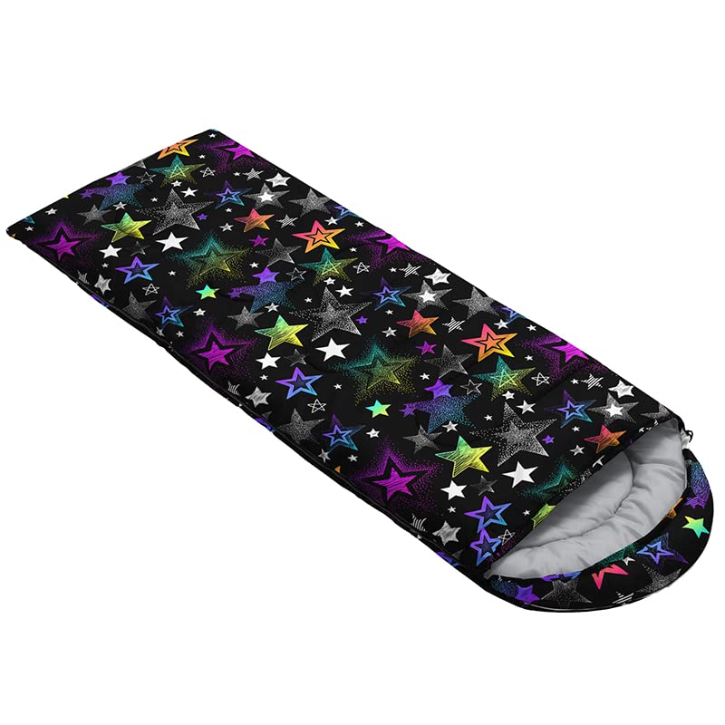Datura Home sleeping bag star black packaging image shows portable storage with compression sack.