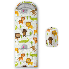 Datura Home Kids Sleeping Bag woodland animals graphic for outdoor adventures and warmth.