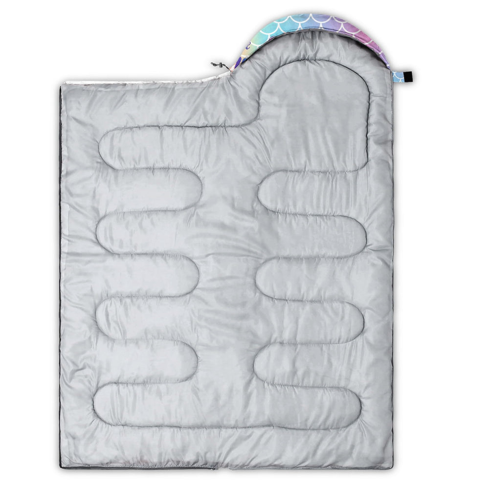 Datura Home Mermaid sleeping bag in use during camping for cozy comfort.