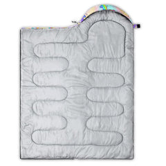 Datura Home Rainbow Unicorn sleeping bag outdoor-use scene highlights lightweight travel.