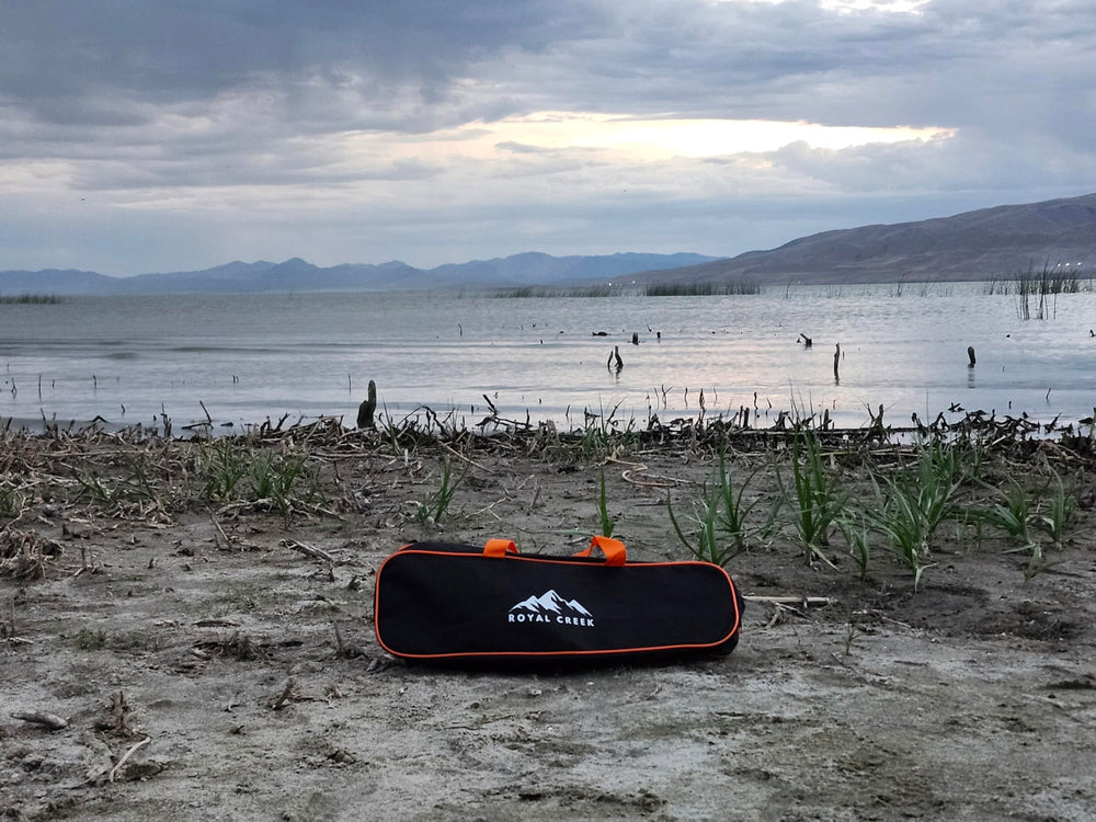 Beginner-friendly Dawncaster Lite fishing kit used at a lakeside setup