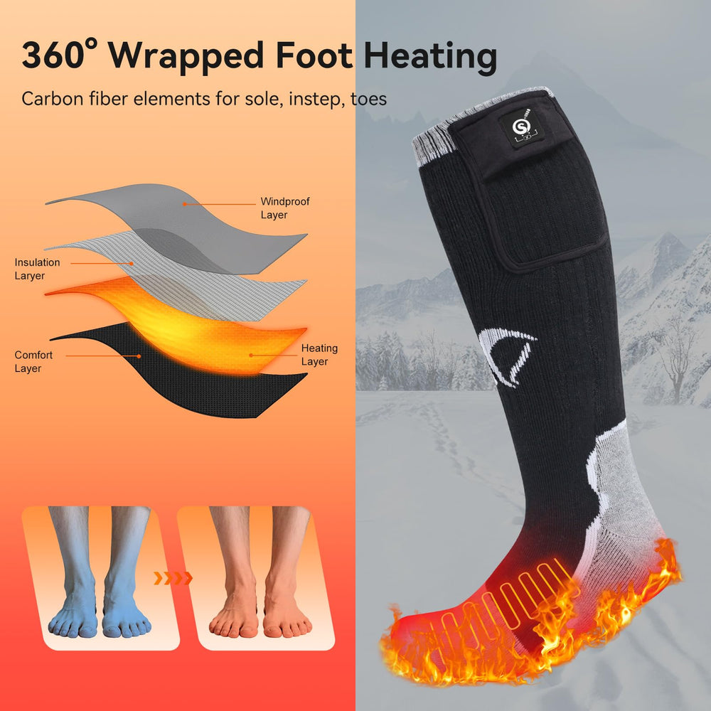 DAY WOLF 360-degree coverage heats toes, tips, and soles for even warmth.