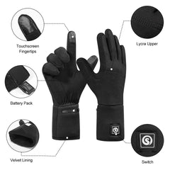 Day Wolf heated glove liners on a winter runner delivering steady warmth