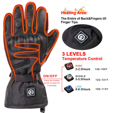 Day Wolf heated gloves wrist windproof buckle blocks cold wind during rides.