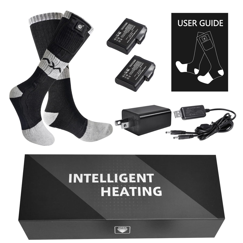 Day Wolf package includes rechargeable socks with care instructions for maintenance