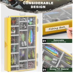 Removable adjustable dividers inside the tackle box