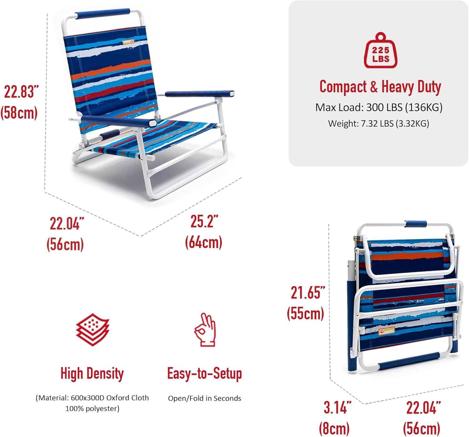 Daystar SunnyFeel lightweight aluminum frame supports up to 300 lbs.